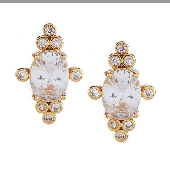 💕Kate Spade ♠️ White Diamond Oval Stud Earrings
